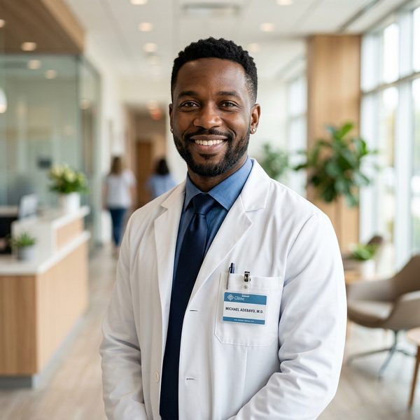 Portrait of Dr. James Carter, a fictional internal medicine physician at Northstar Family Medicine.